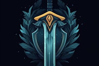 draw medieval, fantasy, rpg, rustic, scifi and game logo