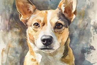 make a beautiful portrait of your pet, cat,dog