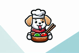 do make japanese food dog mascot logo design service