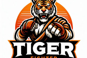 do tiger woods fighter mascot logo design service for business page