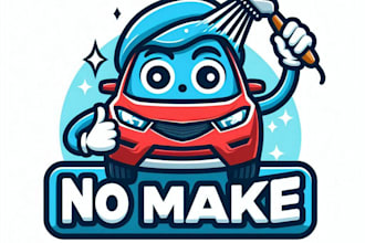 do make new style for car wash mascot logo design service