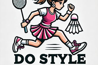 do make new style for girls badminton running mascot logo design service
