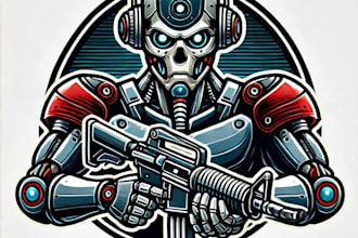 do create an cyborg gunners mascot logo for you in one day service