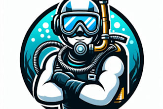 do make an awesome scuba diving mascot logo within two day design delivery