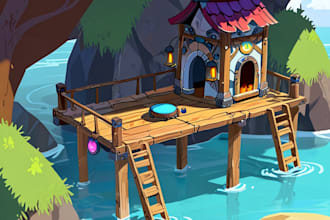 create environment concept art for cartoons and games
