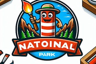 do make a unique national park mascot logo for your business name design