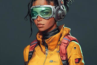 make sci fi character illustration or sci fi character art