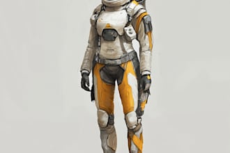 make sci fi character illustration or sci fi character art