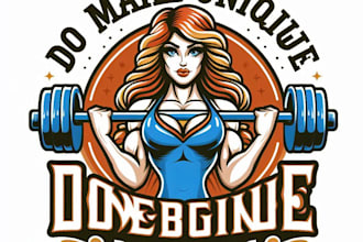 do make unique girls vintage bodybuilding mascot logo design service