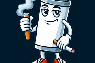do modern alien smoking weed mascot logo design service