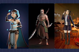 create stylized 3d characters with rigging for animation or games