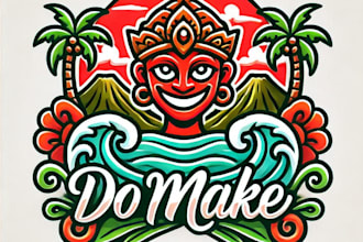 do make style for bali island mascot logo design for company page