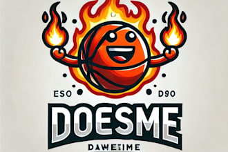do awesome modern fireball monster mascot logo design service