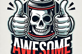 do awesome style for can skull head cannabis tattoo mascot logo design service