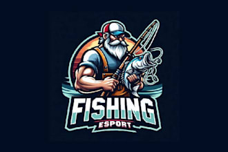 create awesome fishing mascot logo with creative concepts