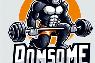 do awesome gorilla workout mascot logo design service