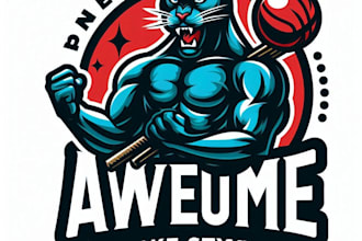 do awesome make style panther sport mascot logo design service
