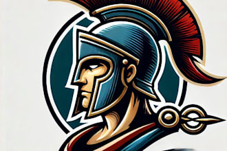 do modern gladiator head mascot logo design service 1 day