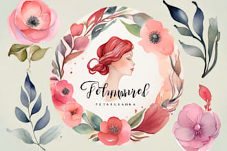 design watercolor feminine logo design