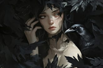 dark art horror characters or fantasy character illustration