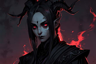 draw fantasy or dark creepy horror art illustration