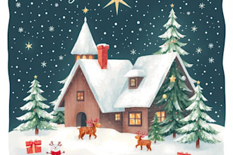 create christmas cards and illustrations