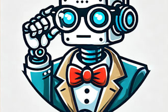 do modern style for geek robot mascot logo design service