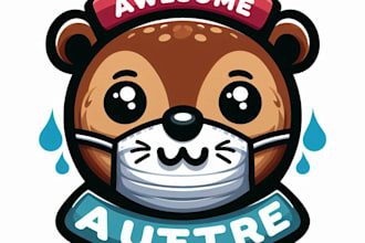 do awesome mask cute otter cartoon mascot logo design service for 1 day