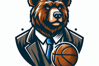 do make modern style for grizzly bear mascot logo design service