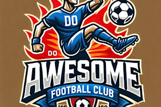 do awesome player football club mascot logo design service