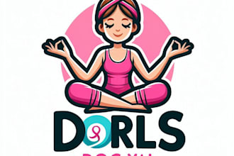 do make girls yoga mascot logo design service for company page