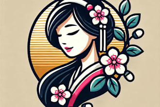 do modern style for spring female mascot logo design service