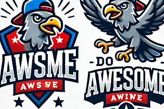 do awesome style for birds flying mascot logo design service