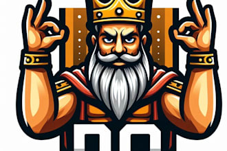 do modern style for cartoon mascot of weed bud with king style logo design