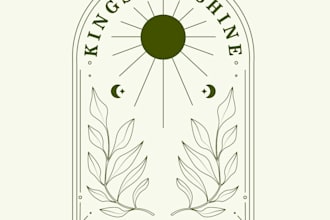 design boho hand drawn minimalist botanical logo