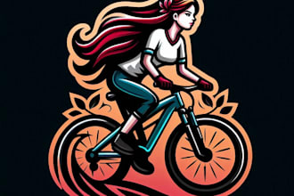 do girls for modern style mountain bike mascot logo design