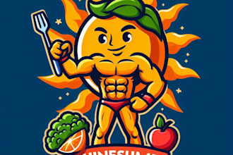 do awesome style for sun nature mind nutrition mascot logo design