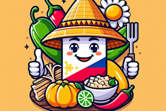 do modern cuisine, filipino, culture, mascot logo design service