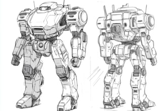 draw custom robot, mecha and cartoon character
