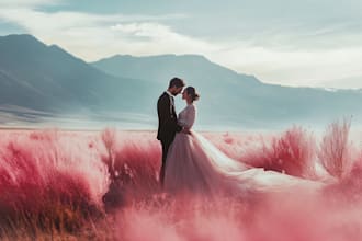 make couple portrait for wedding illustration