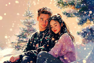 make an awesome christmas couple portrait