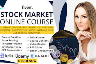 do online course content, stock market, forex trading, on tella, PPT slides