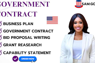 do government contract research bid winning proposal capability statement