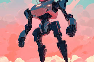 draw a mecha robot illustrations