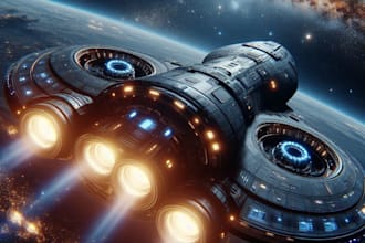 design a spaceship, sci fi illustration and sci fi art