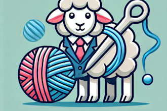 do modern style for sheep clipart yarn mascot logo design service