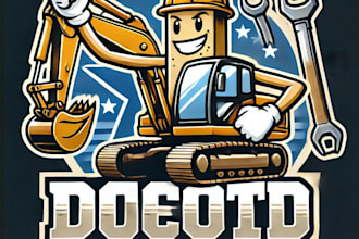 do awesome for excavator heavy equipment construction mascot logo design