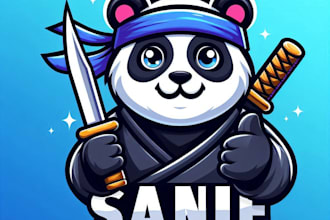 do wonderful make new style panda ninja mascot logo design service