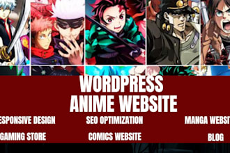 wordpress anime website manga comics website, anime clothing store, anime store