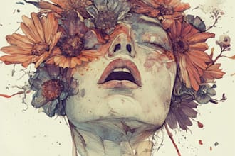 create watercolor and digital illustrations